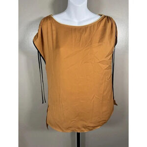 Lysse Shirt Womens Large XS GOLD Pullover Sleeveless Round Neck Blouse Top